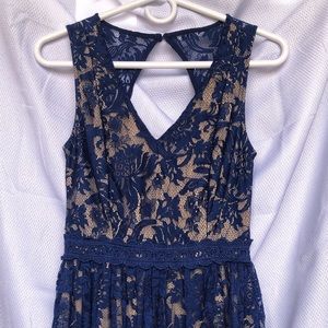 Women’s Dress, Francesca’s, Short, Sleeveless,Blue and Tan, XXS